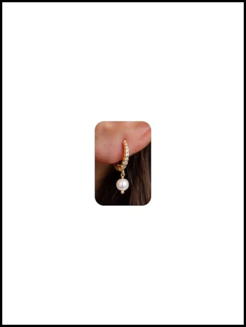 14K Gold Plated Pearl Huggie Hoop Drop Dangle Earrings for Women Bridal Wedding